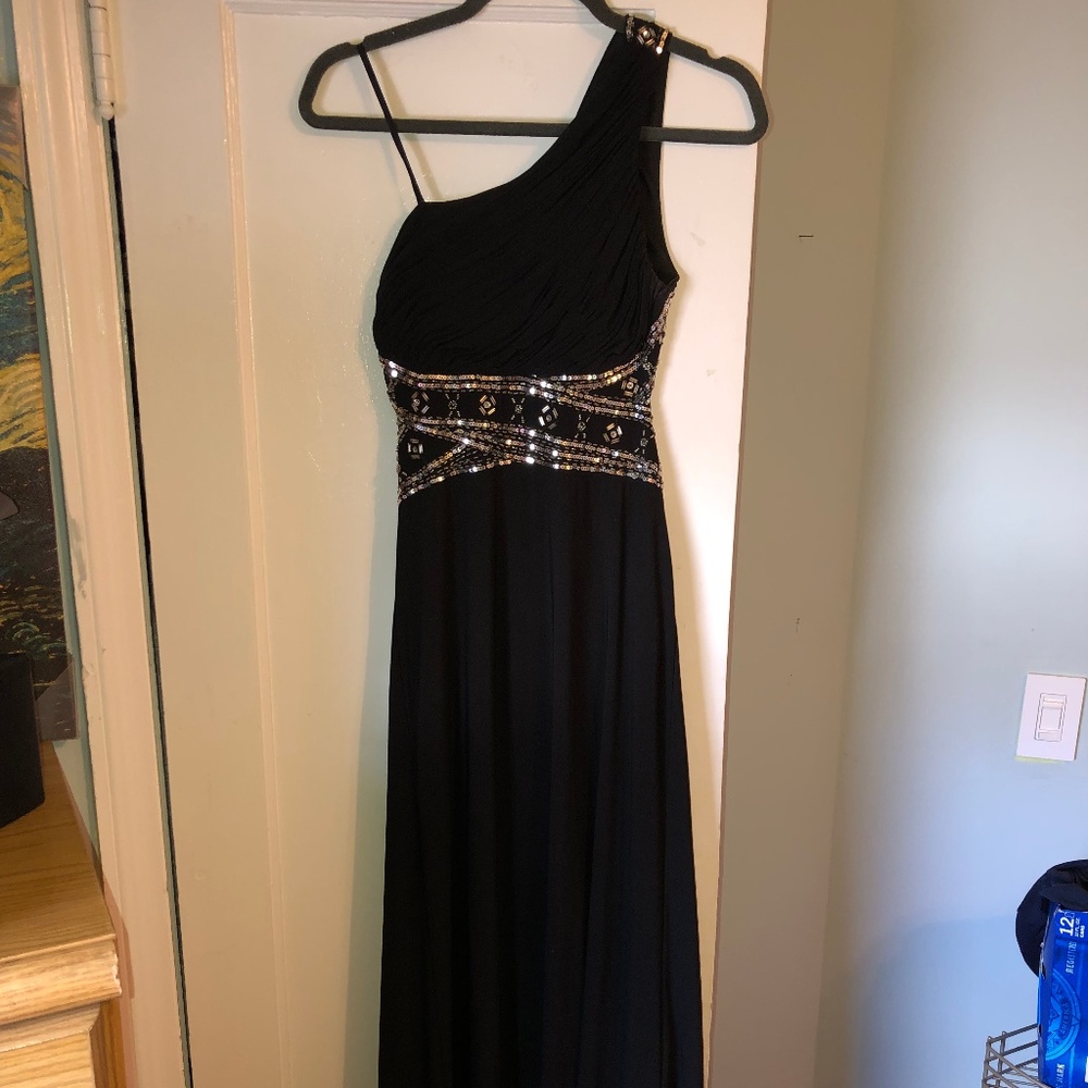 Black One Shoulder Prom Dress